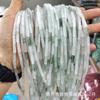 4*13 contas de tubo de pedra natural contas de cristal em pó verde Dongling Jade vara reta jóias diy pulseira contas cilíndricas produtos semi-acabados