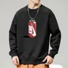 Moletom Masculino Pesado Outono/Inverno Cross-border Lightning Warehouse Tamanho Plus Casual Gola Redonda Estampa de Cola Manga Longa Solto Camiseta