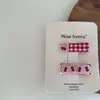 Set de Pasador y Liga para el Cabello de Niña con Corazón de Fresa y Encaje, Pinza para el Cabello, Pinza Lateral, Banda Elástica