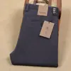 Pantalones de hombre de algodón grueso viscosa elástica para Otoño e Invierno, rectos de negocios, ajustados, cálidos, sarga cepillada, pantalones casuales para hombre
