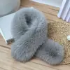 Estilo Coreano Invierno Nuevo Doble Cara Polar Piel Sintética de Zorro Elegante Bufanda Peluda Versátil Felpa Cálido Protector de Cuello Bufanda para Mujer