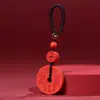Colar com Pingente de Benmingnian de Cinábrio, Deus da Riqueza de Cinco Vias, Pingente para Homens e Mulheres, Chaveiro de Carro de Casal, Presente de Celular de Alta Qualidade