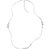 Collar de hueso de serpiente con lazo plateado para mujer, nicho de lujo ligero de verano, cadena de clavícula de alta gama, nuevo estilo 2024, pulsera estilo frío