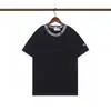 25Mon Camiseta de Marca de Moda Cuello Redondo Manga Corta con Patrón Bordado al Frente, Estilo Unisex, Manga Media de Verano Estilo Pareja para Hombre