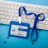 Youhe 6075/6076 Juego de identificación, tarjeta transparente doble, cordón para identificación, tarjeta de trabajo, cordón para identificación, cordón para colgar, impresión