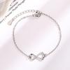 Pulsera Símbolo Infinito Corazón de Tamaño Completo con Diamantes Amor Infinito Lujo Ligero Pulsera Infinito de Zirconia de 8 Caracteres para Novia Ins