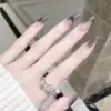 Outono e Inverno Senso Avançado Unhas Postiças Removíveis Unhas de Unha Gradiente Usáveis Adesivos de Unha Luxo Leve Unhas Usáveis