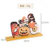 Decorações de Halloween Enfeites de Madeira Suprimentos para Artesanato em Madeira Adereços com Base Letras Abóbora Enfeites de Mesa