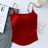 Explosivo Puro Dulce y Picante Camisola Plisada Chaleco para Mujer con Tirantes Almohadilla en el Pecho Uso Interno Externo Diseño Atractivo Ajustado Espalda Hermosa Envoltura Pecho