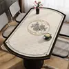 Mantel Individual Oval para Mesa de Comedor Estilo Francés, Impermeable, Resistente al Aceite, No Lavable, Blanco y Negro, Estilo Simple, Lujo Ligero, Sensación de Alta Gama, Mantel Redondo