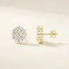 Comercio Exterior Chapado en Plata S925 Amarillo 18K Incrustado Moissanita Pendientes Europeos y Americanos Amazon Lujo Accesible Fábrica de Gama Alta Personalización