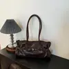 2026 Bolso de Color Sólido con Textura Retro Nuevo para Mujer Moda Otoño Gran Capacidad Bolso de Hombro Único Bolso tipo Baguette con Correa de Cuero Bolso de Axila