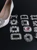 Sapatos Femininos de Salto Alto com Fivelas de Sapato de Strass Metálico, Acessórios Decorativos Removíveis, Flores de Sapato de Encaixe, Acessórios de Sapato Versáteis