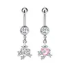 Gabe Moda Europeia e Americana Transfronteiriça Estilo Tendência Coração Rosa Cereja Personalizado Piercing para Umbigo Joia
