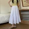 Estilo Preguiçoso Suave Saia Xadrez para Bolo Verão Feminino Redutora de Idade Combina com Tudo Bainha A-line Grande Costura Preguiçosa Saia Longa