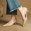 Sapatos femininos de 4,5 cm de salto, para ficar em pé sem cansar, bico fino, boca rasa, novidade da primavera de 2025, temperamento francês, sapatos de trabalho