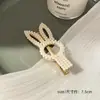Exquisito y de alta gama clip para el pelo con pedrería estilo coreano para mujer, nuevo modelo 2026, pinza de pico de pato para la frente, pasador recto para flequillo lateral
