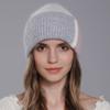 Gorro de Punto de Pelo de Conejo para Mujer Invierno Moda Combinación de Colores Cálidos Gorro de Lana Gorro de Punto Versátil para Mujer Comercio Exterior Transfronterizo