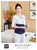 Moda Otoño Invierno para Mujer Manga Media Masaje de Pies Baño de Pies Uniforme de Técnico Estilo Coreano Set de Ropa de Trabajo para Salón de Belleza Ropa Profesional para SPA