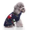 Roupas Populares para Cachorro Transfronteiriças Gola Alta Listrada Boneco de Neve Alce Malha Vestido de Natal para Pet Suéter para Filhote