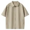 Camisa lisa para hombre, Camisa de manga corta de verano para hombre, Camisa con cuello para hombre, Camisa de corte holgado, Camisa de manga corta