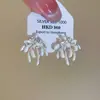 Pendientes de Fuegos Artificiales con Goteo de Aceite de Zirconia Dopamina de Aguja Plateada, Pendientes Exquisitos y de Moda de Lujo Ligero con un Toque de Alta Gama de Nicho