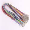 Cadena de extensión de 45+5 cm, 1,5 mm de diámetro, cuerda de cera coreana, cuerda de cuero, aleación, accesorios para collares y joyas.