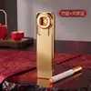 Encendedor de cobre cuadrado estilo chino, recargable, silencioso, sin llama, regalo de negocios, suministro mayorista de encendedores