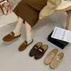 Pantuflas tipo mula de estilo británico para mujer, nueva colección otoño 2026, sandalias versátiles, cómodas, casuales y fáciles de usar de punta cerrada, pantuflas estilo Birkenstock