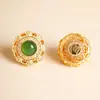 Acessórios com Inlay de Jade Hetian Natural DIY Acessórios de Jade Semi-Acabados Estilo Chinês Versátil Acessórios para Pulseira