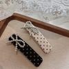 Pinza para el cabello vintage de lunares estilo Chanel con lazo BB para niña, clip lateral, accesorios para el cabello, celebridad de internet, tela, clip rompedor, tocado