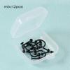 Set Básico de Acero Inoxidable Transfronterizo en Caja Clavos para Labios Clavos para Cejas Kit de Anillo para Nariz de Herradura 12 Anillos para Labios en Forma de C Huesos de la Oreja