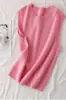 Chaleco de Punto con Cuello Redondo de Cachemira para Mujer, Chaleco sin Mangas de Primavera y Otoño, Suéter Exterior, Suéter 100% Lana, Chaleco Exterior Holgado