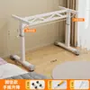 Suporte de Mesa com Manivela Ajustável e Rodas, Estrutura de Suporte Móvel para Mesa de Escritório, Suporte de Mesa Ajustável