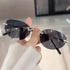 Nuevas Gafas de Sol de Moda Europeas Americanas Sin Montura Tendencia Transfronteriza Lente de Corte Polygonal Protección UV Gafas de Sol Envío Gratis F