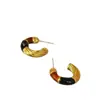 Brincos Europeus e Americanos Transfronteiriços Maillard Vermelho e Preto Artesanais Esmalte Retro Latão Banhado a Ouro Simples Argola de Prata 925 para Mulheres