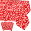 Amazon Transfronterizo Mantel Copo de Nieve Rojo Blanco Plástico Desechable Interior Exterior Decoración Fiesta Navideña Suministros