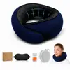 Almohada Popular con Espuma Viscoelástica en Forma de U Transfronteriza, Almohada de Viaje para el Cuello, Portátil y Plegable, Adecuada para Siestas en Avión y Soporte Cervical