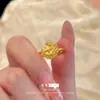 Novo Anel Tecendo Sonhos Estrela e Lua Banhado a Ouro 18K Estilo Chinês, Luxo Leve, Anel Versátil Ajustável Retrô de Alta Qualidade para Mulheres