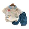 Polo Nuevo de Manga Corta para Niños Verano 2025 Ropa de Dibujos Animados de Moda Ropa de Manga Corta para Bebés Ropa Infantil Cuello Camisero Bloqueo de Color Lote
