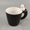 Taza de Café Cerámica Vertical Rayada Creativa Transfronteriza, Taza Simple para el Hogar, Taza para Beber, Taza para el Té de la Tarde, Taza para el Desayuno