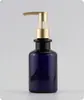 Frasco de Shampoo Gel de Banho 300ml Frasco Redondo Limpador Facial Bomba Dourada Fosca Cabeça Pressora Frasco de Loção Pet 500ml