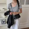 2026 Verano Nuevo Estilo Coreano Gama Alta Color Sólido Cuadrado Pequeño Bolso de Hombro Elegante para Mujer Bolso Cruzado Simple de Moda Tendencia