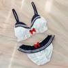 Roupa Íntima Sexy Noite Dourada Traje de Marinheiro de Três Peças Vestido de Estudante Roupa Íntima Sexy Sexy para Seios Pequenos Seios Planos Terno de Menina Bonita