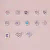 Cuentas Espaciadoras de Color Cobre Chapado en Plata Grueso, Conservación del Color, Incrustadas con Diamantes, Trébol de Cuatro Hojas, Copo de Nieve, para Pulseras y Collares DIY, Joyería Hecha a Mano, Venta al por Mayor