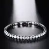 4.0 Pulseira Tennis Zircônia Cravejada com Diamantes, Direto do Fabricante, Corrente Tennis Colorida e Simples, Pulseira Tennis Estilo Transfronteiriço com Cravação de Diamantes