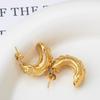 Acero Inoxidable Transfronterizo Comercio Exterior Palacio Retro Francés Estrella C Luna Pendientes de Acero de Titanio Dorado para Mujer Pendientes