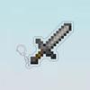Mi mundo alrededor de Minecraft llavero espada de diamante tótem de no-muerto barril de lava arma maliciosa colgante
