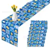 Zc041 Caminho de Mesa para Velas Toalha de Mesa Festa Tema de Feriado Casa Sala de Estar Mesa de Jantar Decoração de Hanukkah Jogo de Porta-Copos