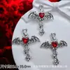 Accesorios de Estilo Oscuro Estilo Europeo y Americano Mariposa Negra Pistola Cruz de Rosa Colgante Pulsera de Cuentas DIY Collar
